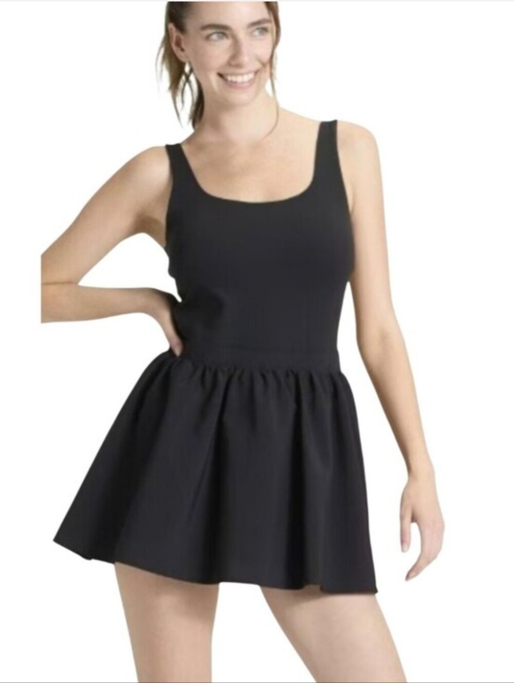 Joylab Black Sleeveless Scoop Neck Skater Dress - Women